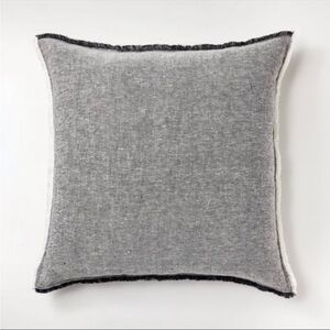 Reversible Linen Square Throw Pillow with Frayed Edges Threshold Studio McGee